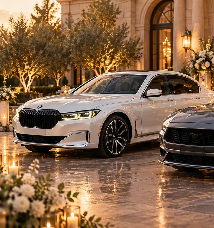 תמונה מעוצבת של BMW 745Le לבנה